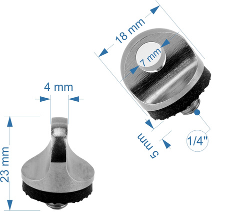 Śruba 1/4" z uszczelką uchem do paska smyczy linki stal foto-video