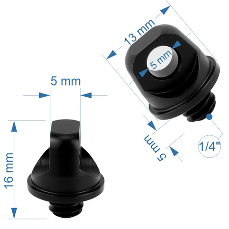 Śruba 1/4" z uchem do paska smyczy linki aluminiowa montażowa foto-video