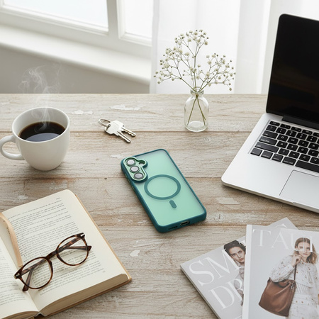 Szkło hybrydowe do Samsung Galaxy S25 Plus + MagSafe ETUI zielone TPU