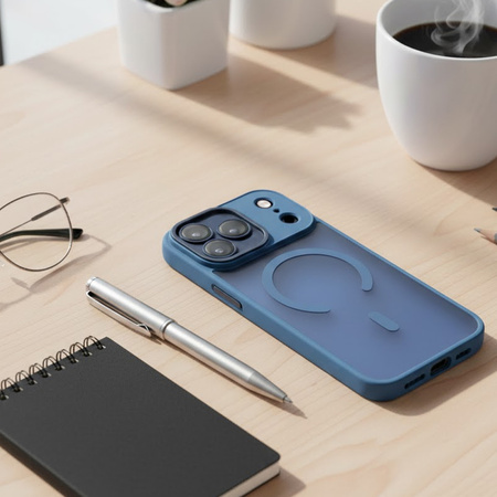 Etui do iPhone 17 Pro niebieski mat MagSafe case plecki pokrowiec ochrona