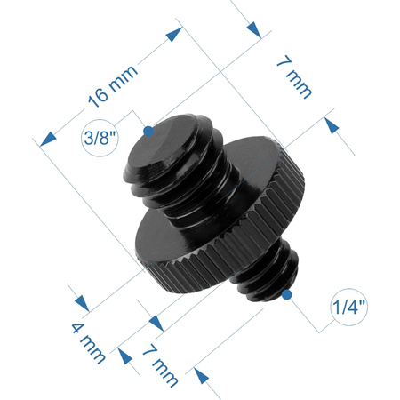 Adapter 1/4" męski na 3/8" męski przejściówka aluminiowa do kamer statywów