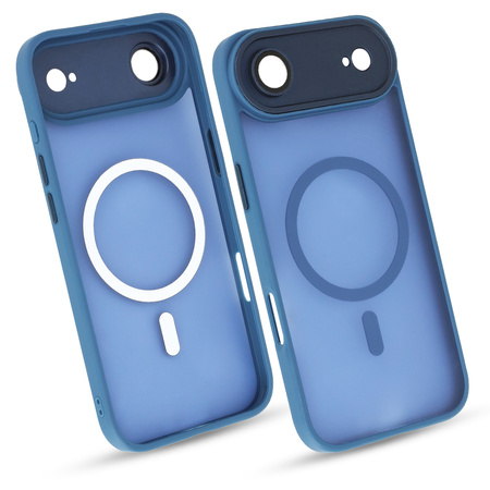 Szkło hybrydowe do iPhone 17 Air MATOWE + MagSafe ETUI niebieskie TPU