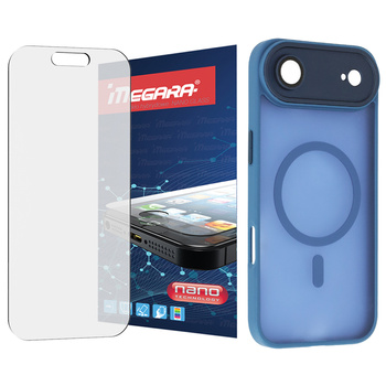 Szkło hybrydowe do iPhone 17 Air + MagSafe ETUI niebieskie TPU