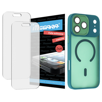 2x Folia ochronna do iPhone 17 Pro Max MATOWA + MagSafe ETUI zielone TPU