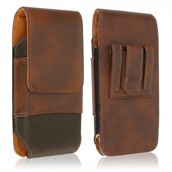 Etui futerał pokrowiec na pasek kabura pokrowiec magnes brązowe 17x9x2.5cm