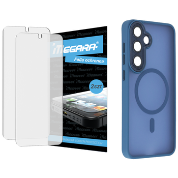Folia do Samsung Galaxy S25 ochronna + MagSafe ETUI niebieskie TPU