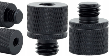 Adapter tuleja redukcja 1/4" na M10 statywowa aluminiowa czarna 20 mm