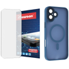 Szkło hybrydowe do iPhone 16 PLUS + MagSafe ETUI niebieskie TPU