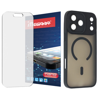 Szkło hybrydowe do iPhone 17 Pro + MagSafe ETUI czarne TPU