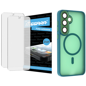 Folia do Samsung Galaxy S25 Plus ochronna + MagSafe ETUI zielone TPU