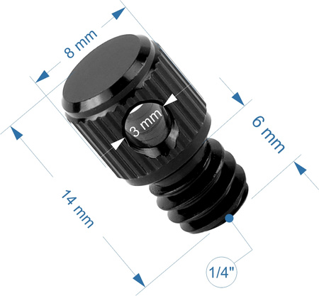 Śruba 1/4" z oczkiem do kamer i akcesoriów linki smyczy paska foto-video