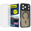 Szkło hybrydowe do iPhone 17 Pro Max MATOWE + MagSafe ETUI czarne TPU