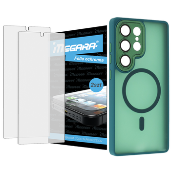 Folia do Samsung Galaxy S25 Ultra ochronna + MagSafe ETUI zielone TPU