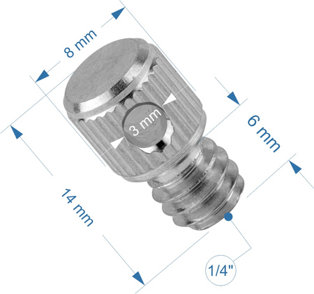 Śruba 1/4" z oczkiem do kamer i akcesoriów linki smyczy paska foto-video
