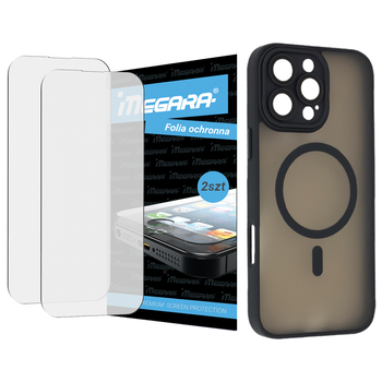 Folia do iPhone 16 Pro Max ochronna + MagSafe ETUI czarne TPU
