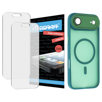 2x Folia ochronna do iPhone 17 Air MATOWA + MagSafe ETUI zielone TPU