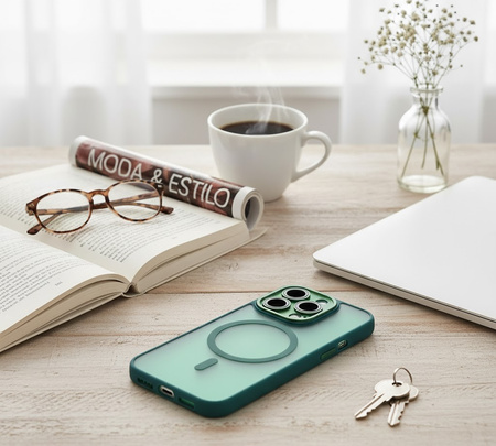 Folia do iPhone 16 Pro Max ochronna MATOWA + MagSafe ETUI zielone TPU