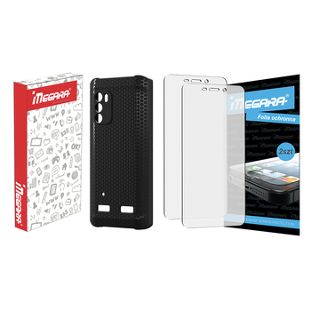 Folia do HAMMER IRON 4 - 5.45" ochronna + ETUI silikonowe czarne TPU