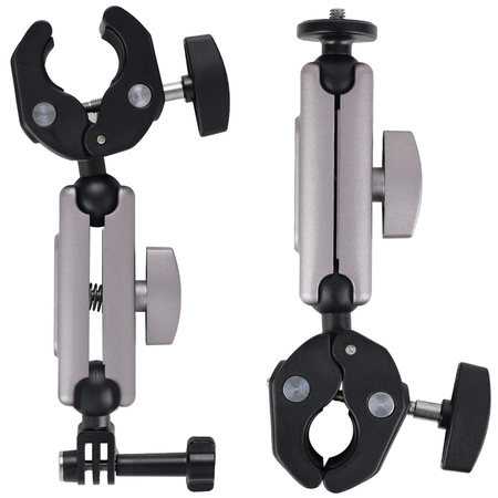 UCHWYT ZACISKOWY 360 do GoPro 1/4" kamer motocyklowy rowerowy IMADŁO 9‑38mm