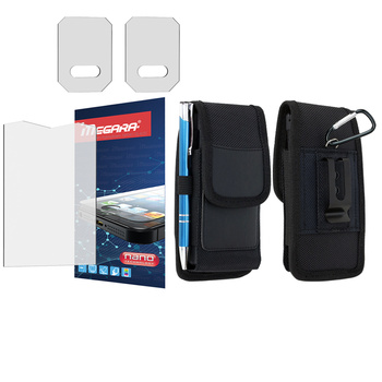 ZESTAW Szkło hybrydowe do HAMMER HORIZON LTE + aparat ETUI Futerał na pasek