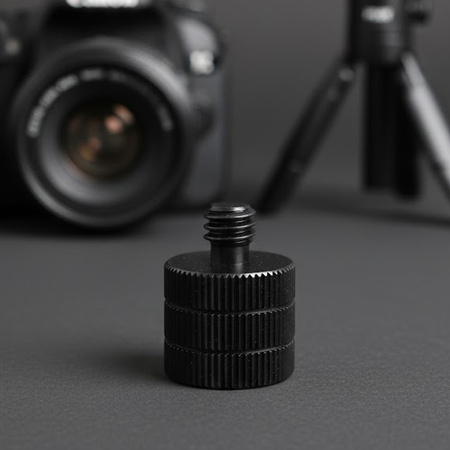 Adapter M12 żeński na 1/4" męski przejściówka aluminiowa do kamer statywów