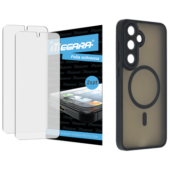 Folia do Samsung Galaxy S25 ochronna + MagSafe ETUI czarne TPU