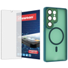 Szkło hybrydowe do Samsung Galaxy S25 Ultra + MagSafe ETUI zielone TPU