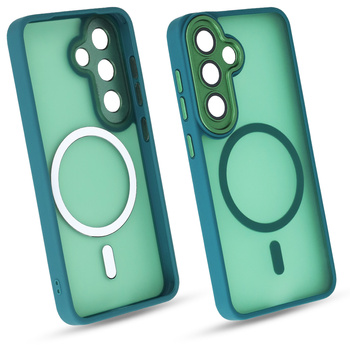 Etui do Galaxy S25 zielony mat MagSafe case plecki pokrowiec ochrona