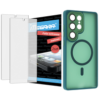 Folia do Samsung Galaxy S25 Ultra ochronna MATOWA + MagSafe ETUI zielone