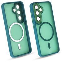 Etui do Galaxy S25 zielony mat MagSafe case plecki pokrowiec ochrona