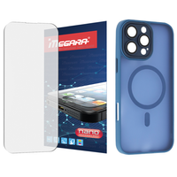 Szkło hybrydowe do iPhone 16 Pro Max + MagSafe ETUI niebieskie TPU