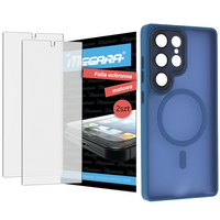Folia do Samsung Galaxy S25 Ultra ochronna MATOWA + MagSafe ETUI niebieskie