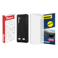 Szkło hybrydowe MATOWE do myPHONE Hammer IRON 4 - 5.45" + ETUI czarne TPU