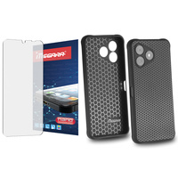 Szkło hybrydowe do HAMMER BLADE VA 5G - 6.56" + ETUI silikonowe czarne TPU